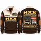 HXX Hydrovac/Vacuum Excavator Operator Sports Sweatshirt in Brown, front and back views, sample YOUR NAME and SINCE 2000 personalization