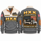 HXX Hydrovac/Vacuum Excavator Operator Sports Sweatshirt in Grey, front and back views, sample YOUR NAME and SINCE 2000 personalization