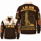 LB 28 Foundation Drilling Rig Operator Sports Sweatshirt in Brown, front and back views, sample YOUR NAME and SINCE 2000 personalization