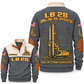 LB 28 Foundation Drilling Rig Operator Sports Sweatshirt in Grey, front and back views, sample YOUR NAME and SINCE 2000 personalization