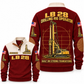 LB 28 Foundation Drilling Rig Operator Sports Sweatshirt in Jujube Red, front and back views, sample YOUR NAME and SINCE 2000 personalization