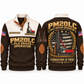 PM20LC Pile Driver Operator Sports Sweatshirt in Brown, front and back views, sample YOUR NAME and SINCE 2000 personalization