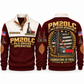 PM20LC Pile Driver Operator Sports Sweatshirt in Jujube Red, front and back views, sample YOUR NAME and SINCE 2000 personalization