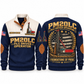PM20LC Pile Driver Operator Sports Sweatshirt in Navy, front and back views, sample YOUR NAME and SINCE 2000 personalization