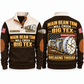 Main Beam TBM — Mill Creek Big Tex configuration Tunnel Boring Machine Operator Sports Sweatshirt in Brown, front and back views, sample YOUR NAME and SINCE 2000 personalization
