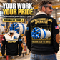 Personalized Akkerman SL74P Microtunnelling Machine Sports Sweatshirt in Black, dedicated lifestyle featured image showing front and back artwork, personalized YOUR NAME and SINCE 2000