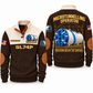 SL74P Microtunnelling Machine Operator Sports Sweatshirt in Brown, front and back views, sample YOUR NAME and SINCE 2000 personalization