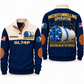 SL74P Microtunnelling Machine Operator Sports Sweatshirt in Navy, front and back views, sample YOUR NAME and SINCE 2000 personalization