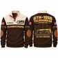 GTH-1056 Telehandler Operator Sports Sweatshirt in Brown, front and back views, sample YOUR NAME and SINCE 2000 personalization
