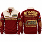 GTH-1056 Telehandler Operator Sports Sweatshirt in Jujube Red, front and back views, sample YOUR NAME and SINCE 2000 personalization