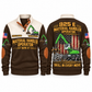 825 E Material Handler Operator Sports Sweatshirt in Brown, front and back views, sample YOUR NAME and SINCE 2000 personalization