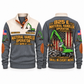 825 E Material Handler Operator Sports Sweatshirt in Grey, front and back views, sample YOUR NAME and SINCE 2000 personalization