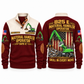 825 E Material Handler Operator Sports Sweatshirt in Jujube Red, front and back views, sample YOUR NAME and SINCE 2000 personalization