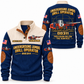 DD311 Underground Jumbo Drill Operator Sports Sweatshirt in Navy, front and back views, sample YOUR NAME and SINCE 2000 personalization