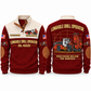 DL422i Longhole Drill Operator Sports Sweatshirt in Jujube Red, front and back views, sample YOUR NAME and SINCE 2000 personalization