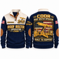 CDDR Rock/Roof Bolter Operator Sports Sweatshirt in Navy, front and back views, sample YOUR NAME and SINCE 2000 personalization