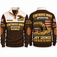 12CM12 Continuous Miner Operator Sports Sweatshirt in Brown, front and back views, sample YOUR NAME and SINCE 2000 personalization