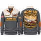 AQM 50 Roadheader Operator Sports Sweatshirt in Grey, front and back views, sample YOUR NAME and SINCE 2000 personalization