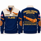 7LS1D Longwall Shearer Operator Sports Sweatshirt in Navy, front and back views, sample YOUR NAME and SINCE 2000 personalization