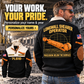 Personalized 7LS1D Longwall Shearer Operator Sports Sweatshirt in Black, dedicated lifestyle featured image showing front and back artwork, personalized YOUR NAME and SINCE 2000