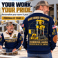 Personalized Robbins 44RH Raise Borer Operator Sports Sweatshirt in Navy, dedicated lifestyle featured image showing front and back artwork, personalized YOUR NAME and SINCE 2000