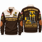 Robbins 44RH Raise Borer Operator Sports Sweatshirt in Brown, front and back views, sample YOUR NAME and SINCE 2000 personalization