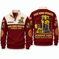Robbins 44RH Raise Borer Operator Sports Sweatshirt in Jujube Red, front and back views, sample YOUR NAME and SINCE 2000 personalization