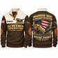 Warrior 1800 Screener Operator Sports Sweatshirt in Brown, front and back views, sample YOUR NAME and SINCE 2000 personalization