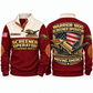 Warrior 1800 Screener Operator Sports Sweatshirt in Jujube Red, front and back views, sample YOUR NAME and SINCE 2000 personalization