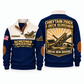 Chieftain 2100X Screener Operator Sports Sweatshirt in Navy, front and back views, sample YOUR NAME and SINCE 2000 personalization