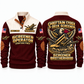 Chieftain 1700X 3-Deck Screener Operator Sports Sweatshirt in Jujube Red, front and back views, sample YOUR NAME and SINCE 2000 personalization