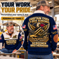 Personalized Chieftain 1700X 3-Deck Screener Operator Sports Sweatshirt in Navy, dedicated lifestyle featured image showing front and back artwork, personalized YOUR NAME and SINCE 2000