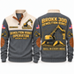 300 Demolition Robot Operator Sports Sweatshirt in Grey, front and back views, sample YOUR NAME and SINCE 2000 personalization