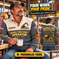 Personalized Brokk 300 Demolition Robot Operator Sports Sweatshirt in Grey, dedicated lifestyle featured image showing front and back artwork, personalized YOUR NAME and SINCE 2000