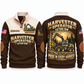 1270G 8W Harvester Operator Sports Sweatshirt in Brown, front and back views, sample YOUR NAME and SINCE 2000 personalization
