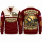 1270G 8W Harvester Operator Sports Sweatshirt in Jujube Red, front and back views, sample YOUR NAME and SINCE 2000 personalization