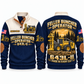 643L-II Feller Buncher Operator Sports Sweatshirt in Navy, front and back views, sample YOUR NAME and SINCE 2000 personalization