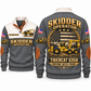 635H Skidder Operator Sports Sweatshirt in Grey, front and back views, sample YOUR NAME and SINCE 2000 personalization