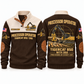 850 with 568 Processor Operator Sports Sweatshirt in Brown, front and back views, sample YOUR NAME and SINCE 2000 personalization