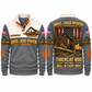 890 live-heel configuration Shovel Logger Operator Sports Sweatshirt in Grey, front and back views, sample YOUR NAME and SINCE 2000 personalization