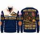 890 live-heel configuration Shovel Logger Operator Sports Sweatshirt in Navy, front and back views, sample YOUR NAME and SINCE 2000 personalization