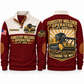 PT300 Forestry Mulcher Operator Sports Sweatshirt in Jujube Red, front and back views, sample YOUR NAME and SINCE 2000 personalization