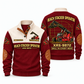 XRS-9972 Reach Stacker Operator Sports Sweatshirt in Jujube Red, front and back views, sample YOUR NAME and SINCE 2000 personalization