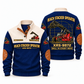XRS-9972 Reach Stacker Operator Sports Sweatshirt in Navy, front and back views, sample YOUR NAME and SINCE 2000 personalization