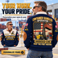 Personalized Hyster H1050XD-CH5 Container Handler Sports Sweatshirt in Navy, dedicated lifestyle featured image showing front and back artwork, personalized YOUR NAME and SINCE 2000