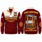 Hybrid Straddle Carrier - Maher configuration Straddle Carrier Operator Sports Sweatshirt in Jujube Red, front and back views, sample YOUR NAME and SINCE 2000 personalization
