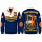 Hybrid Straddle Carrier - Maher configuration Straddle Carrier Operator Sports Sweatshirt in Navy, front and back views, sample YOUR NAME and SINCE 2000 personalization