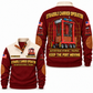AutoStrad Hybrid - TraPac configuration Straddle Carrier Operator Sports Sweatshirt in Jujube Red, front and back views, sample YOUR NAME and SINCE 2000 personalization