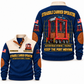 AutoStrad Hybrid - TraPac configuration Straddle Carrier Operator Sports Sweatshirt in Navy, front and back views, sample YOUR NAME and SINCE 2000 personalization