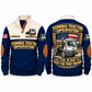 T2 4x2 Terminal Tractor Operator Sports Sweatshirt in Navy, front and back views, sample YOUR NAME and SINCE 2000 personalization